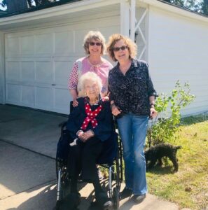 Mary Hope and Sylvia along with their mother and her dog