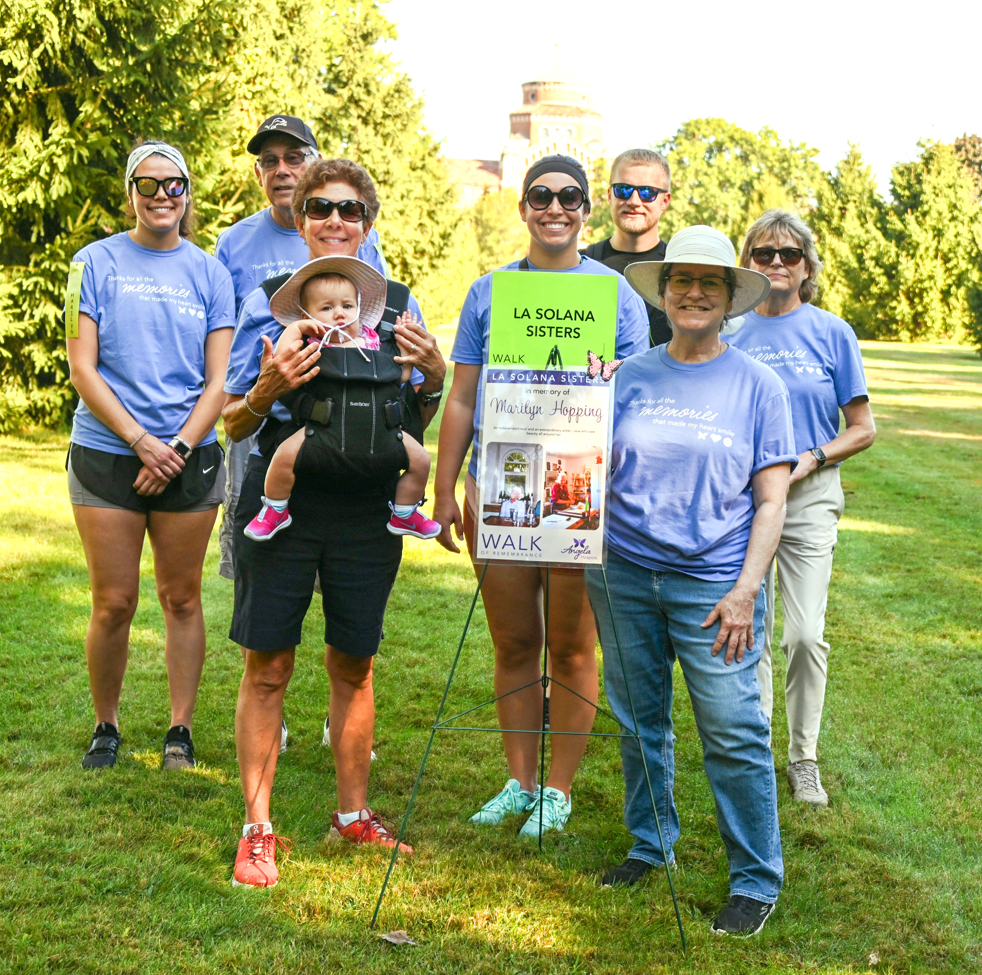 a team of walkers outside