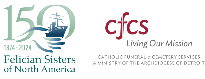 Logos for Felician Sisters of North America and Catholic Funeral and Cemetery Services