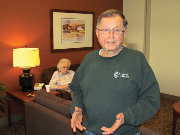 George Ski in the Angela Hospice Care Center's A-Wing Family Room, which he sponsored.